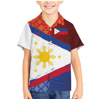 Philippines National Flag Day Family Matching Mermaid Dress and Hawaiian Shirt Polynesian and Yakan Tattoo Brush Style