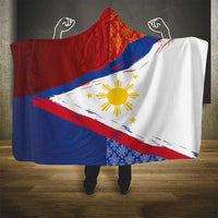 Philippines National Flag Day Hooded Blanket Polynesian and Yakan Tattoo Brush Style