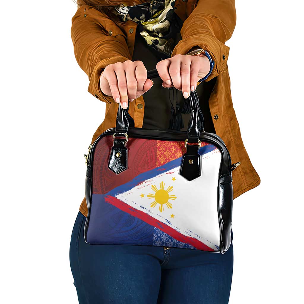 Philippines National Flag Day Shoulder Handbag Polynesian and Yakan Tattoo Brush Style