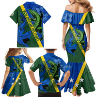 Solomon Island Crocodile and Shark Family Matching Mermaid Dress and Hawaiian Shirt Polynesian Pattern LT03 - Polynesian Pride