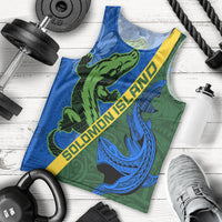Solomon Island Crocodile and Shark Men Tank Top Polynesian Pattern