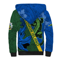 Solomon Island Crocodile and Shark Sherpa Hoodie Polynesian Pattern