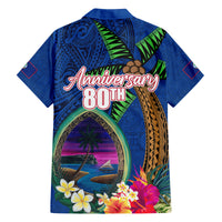 Guam Liberation Day 80th Anniversary Family Matching Tank Maxi Dress and Hawaiian Shirt Palm Tree and Seal Artwork Hibiscus Polynesian Pattern LT03 - Polynesian Pride