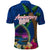 Guam Liberation Day 80th Anniversary Polo Shirt Palm Tree and Seal Artwork Hibiscus Polynesian Pattern