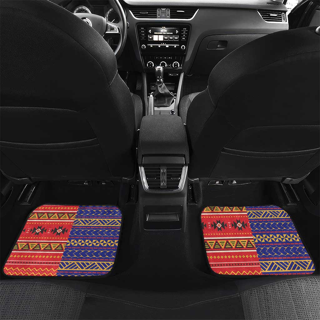 Philippines Kadayawan Car Mats Filipino Eagle Durian with Polynesian and Igorots Pattern