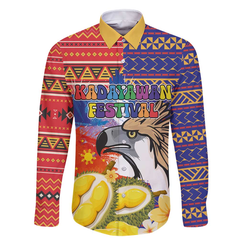 Philippines Kadayawan Family Matching Summer Maxi Dress and Hawaiian Shirt Filipino Eagle Durian with Polynesian and Igorots Pattern