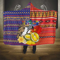 Philippines Kadayawan Hooded Blanket Filipino Eagle Durian with Polynesian and Igorots Pattern