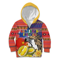 Philippines Kadayawan Kid Hoodie Filipino Eagle Durian with Polynesian and Igorots Pattern
