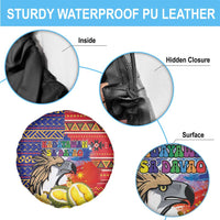 Philippines Kadayawan Spare Tire Cover Filipino Eagle Durian with Polynesian and Igorots Pattern