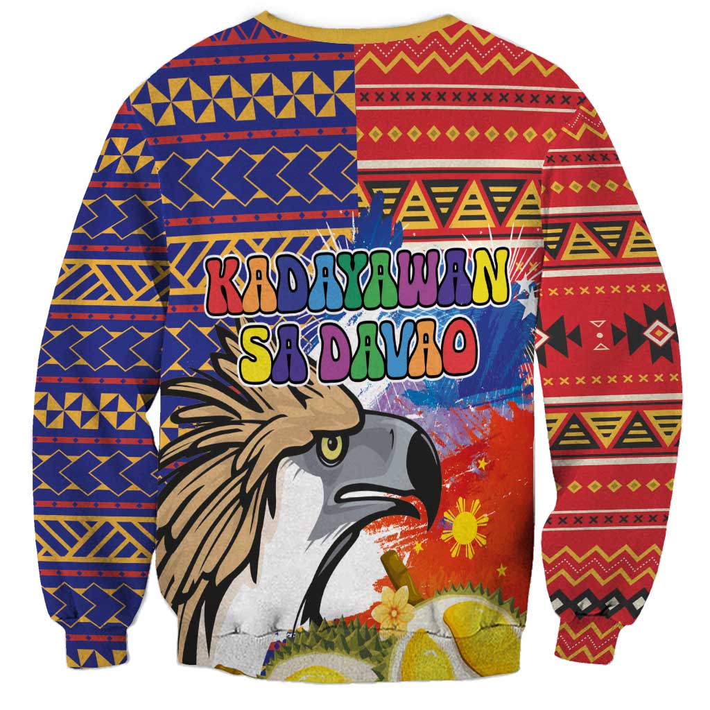 Philippines Kadayawan Sweatshirt Filipino Eagle Durian with Polynesian and Igorots Pattern