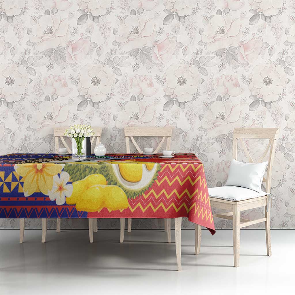 Philippines Kadayawan Tablecloth Filipino Eagle Durian with Polynesian and Igorots Pattern
