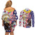 Hawaii and United States Together Couples Matching Off Shoulder Short Dress and Long Sleeve Button Shirt Seal of Hawaii and Bald Eagle - Polynesian Pride