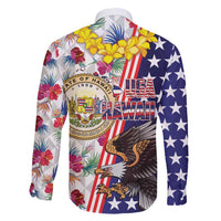 Hawaii and United States Together Family Matching Puletasi and Hawaiian Shirt Seal of Hawaii and Bald Eagle LT03 - Polynesian Pride