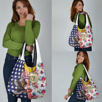 Hawaii and United States Together Grocery Bag Seal of Hawaii and Bald Eagle - Polynesian Pride