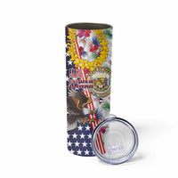 Hawaii and United States Together Skinny Tumbler Seal of Hawaii and Bald Eagle - Polynesian Pride