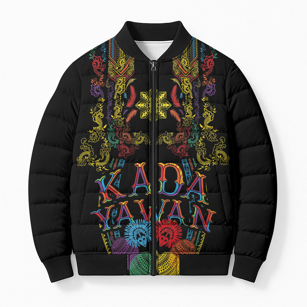 Philippines Kadayawan Festival Bomber Puffer Jacket Polynesian Tribal Art Barong Style