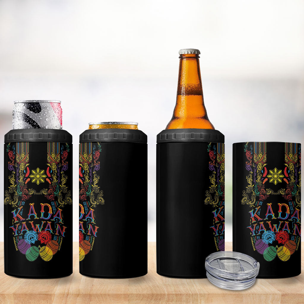 Philippines Kadayawan Festival 4 in 1 Can Cooler Tumbler Polynesian Tribal Art Barong Style