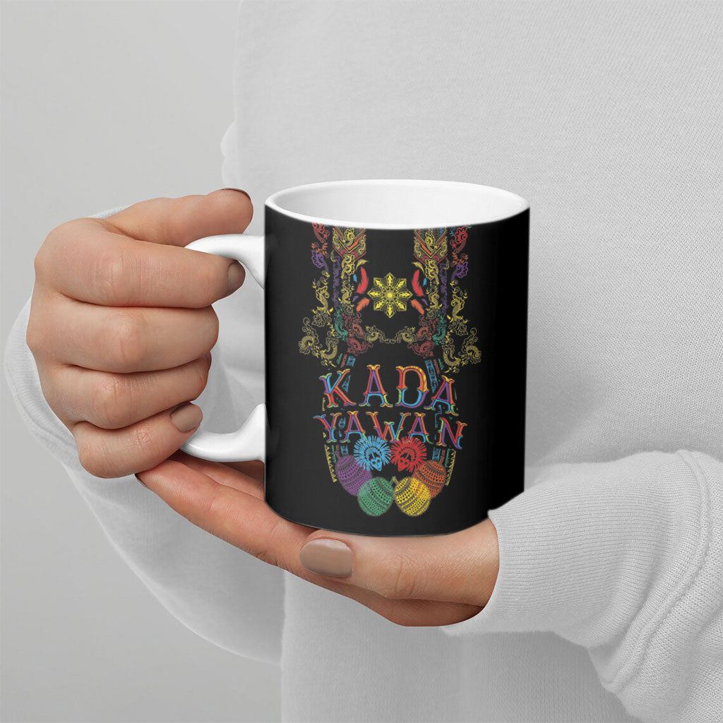 Philippines Kadayawan Festival Ceramic Mug Polynesian Tribal Art Barong Style