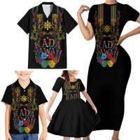 Philippines Kadayawan Festival Family Matching Short Sleeve Bodycon Dress and Hawaiian Shirt Polynesian Tribal Art Barong Style LT03 - Polynesian Pride