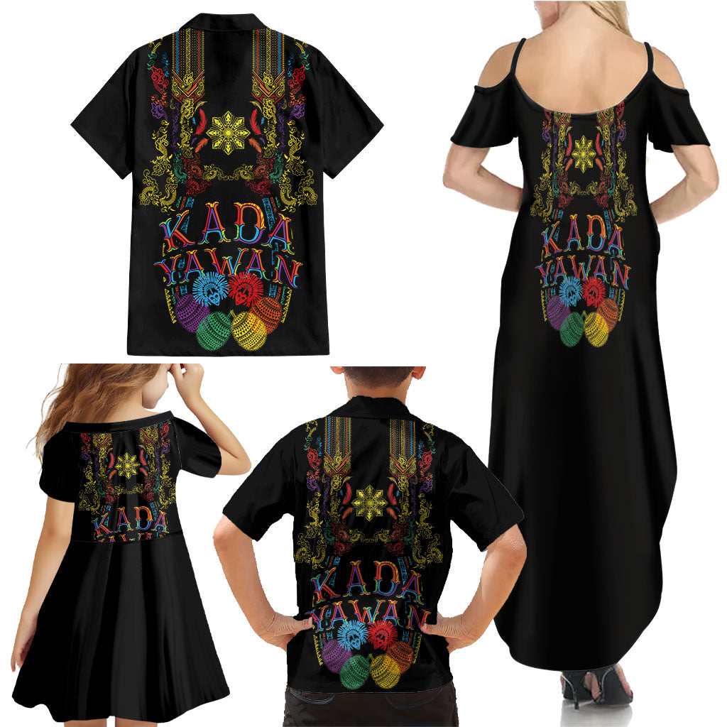Philippines Kadayawan Festival Family Matching Summer Maxi Dress and Hawaiian Shirt Polynesian Tribal Art Barong Style LT03 - Polynesian Pride
