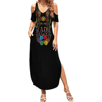 Philippines Kadayawan Festival Family Matching Summer Maxi Dress and Hawaiian Shirt Polynesian Tribal Art Barong Style LT03 Mom's Dress Black - Polynesian Pride
