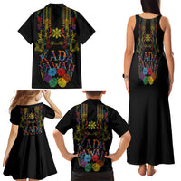 Philippines Kadayawan Festival Family Matching Tank Maxi Dress and Hawaiian Shirt Polynesian Tribal Art Barong Style LT03 - Polynesian Pride