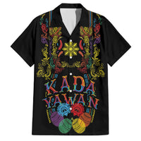 Philippines Kadayawan Festival Family Matching Tank Maxi Dress and Hawaiian Shirt Polynesian Tribal Art Barong Style LT03 Dad's Shirt - Short Sleeve Black - Polynesian Pride