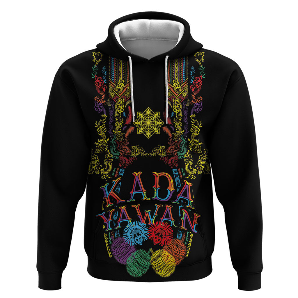 Philippines Kadayawan Festival Hoodie Polynesian Tribal Art Barong Style LT03 Pullover Hoodie Black - Polynesian Pride