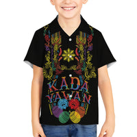 Philippines Kadayawan Festival Kid Hawaiian Shirt Polynesian Tribal Art Barong Style