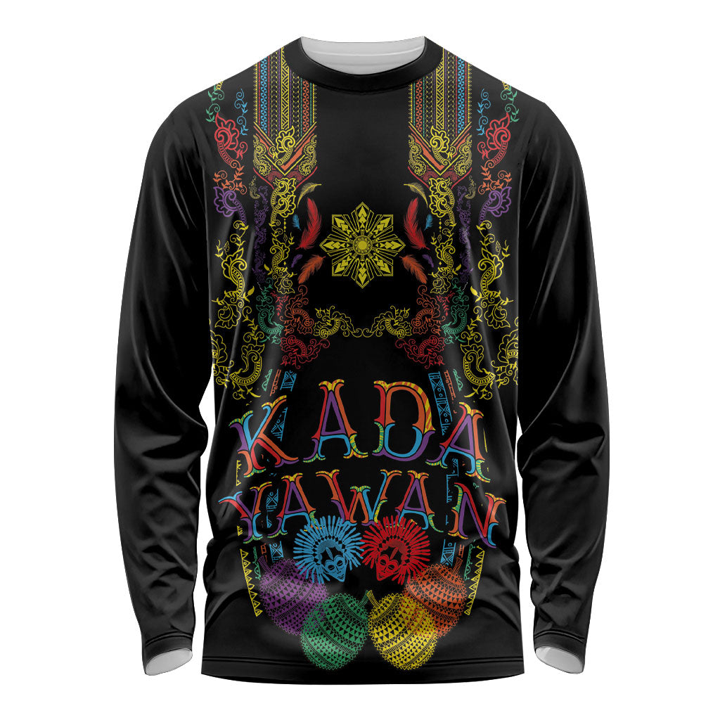 Philippines Kadayawan Festival Long Sleeve Shirt Polynesian Tribal Art Barong Style
