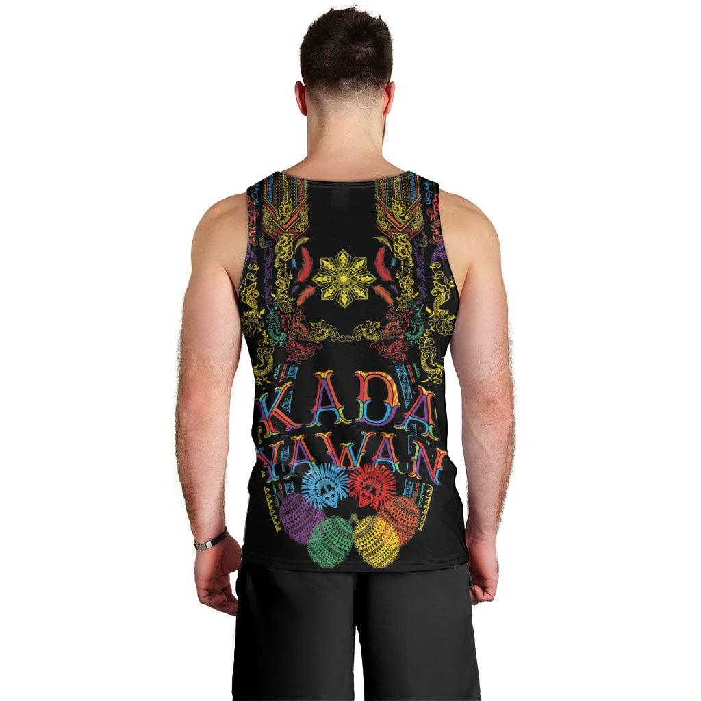 Philippines Kadayawan Festival Men Tank Top Polynesian Tribal Art Barong Style