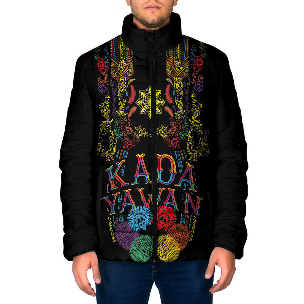 Philippines Kadayawan Festival Padded Jacket Polynesian Tribal Art Barong Style