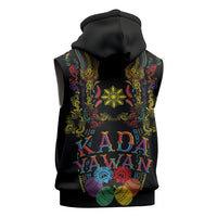 Philippines Kadayawan Festival Sleeveless Hoodie Polynesian Tribal Art Barong Style