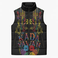Philippines Kadayawan Festival Sleeveless Puffer Jacket Polynesian Tribal Art Barong Style