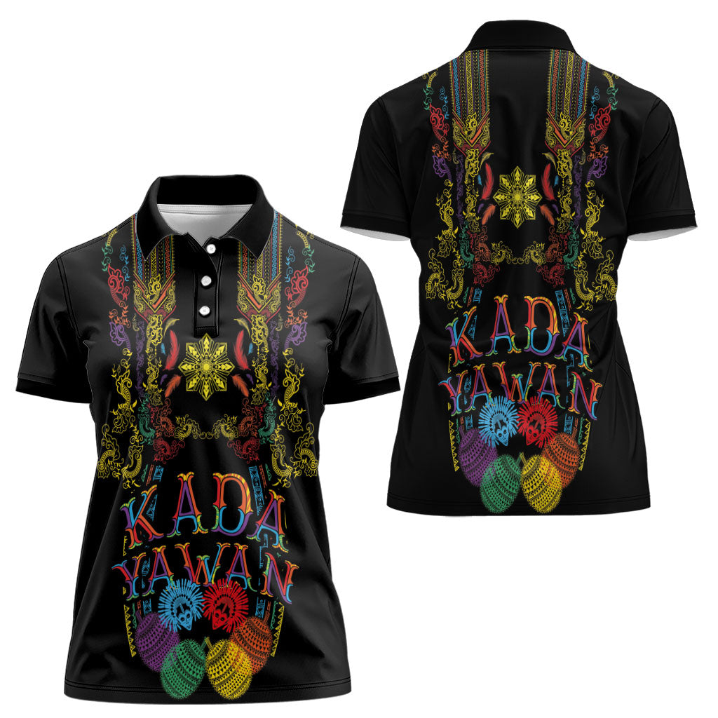 Philippines Kadayawan Festival Women Polo Shirt Polynesian Tribal Art Barong Style LT03 - Polynesian Pride