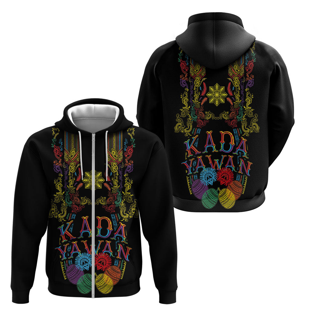 Philippines Kadayawan Festival Zip Hoodie Polynesian Tribal Art Barong Style