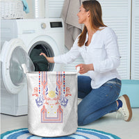 Philippines Barong Style Laundry Basket Polynesian Kakau Art Tattoos with Tribal Filipino Sun
