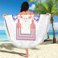 Philippines Barong Style Beach Blanket Polynesian Kakau Art Tattoos with Tribal Filipino Sun