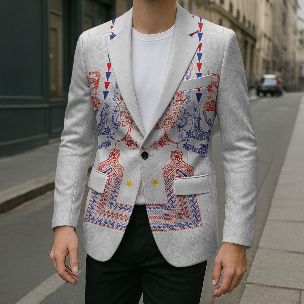 Philippines Barong Style Blazer Polynesian Kakau Art Tattoos with Tribal Filipino Sun