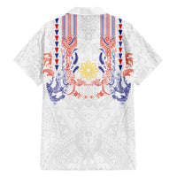 Philippines Barong Style Family Matching Tank Maxi Dress and Hawaiian Shirt Polynesian Kakau Art Tattoos with Tribal Filipino Sun LT03 - Polynesian Pride