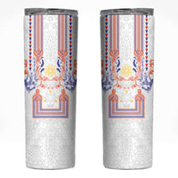 Philippines Barong Style Skinny Tumbler Polynesian Kakau Art Tattoos with Tribal Filipino Sun LT03 White - Polynesian Pride