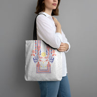 Philippines Barong Style Tote Bag Polynesian Kakau Art Tattoos with Tribal Filipino Sun