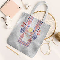 Philippines Barong Style Tote Bag Polynesian Kakau Art Tattoos with Tribal Filipino Sun