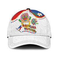 Philippines MassKara Festival Classic Cap Smile Masks with Hawaiian Art Pattern and Tropical Plants