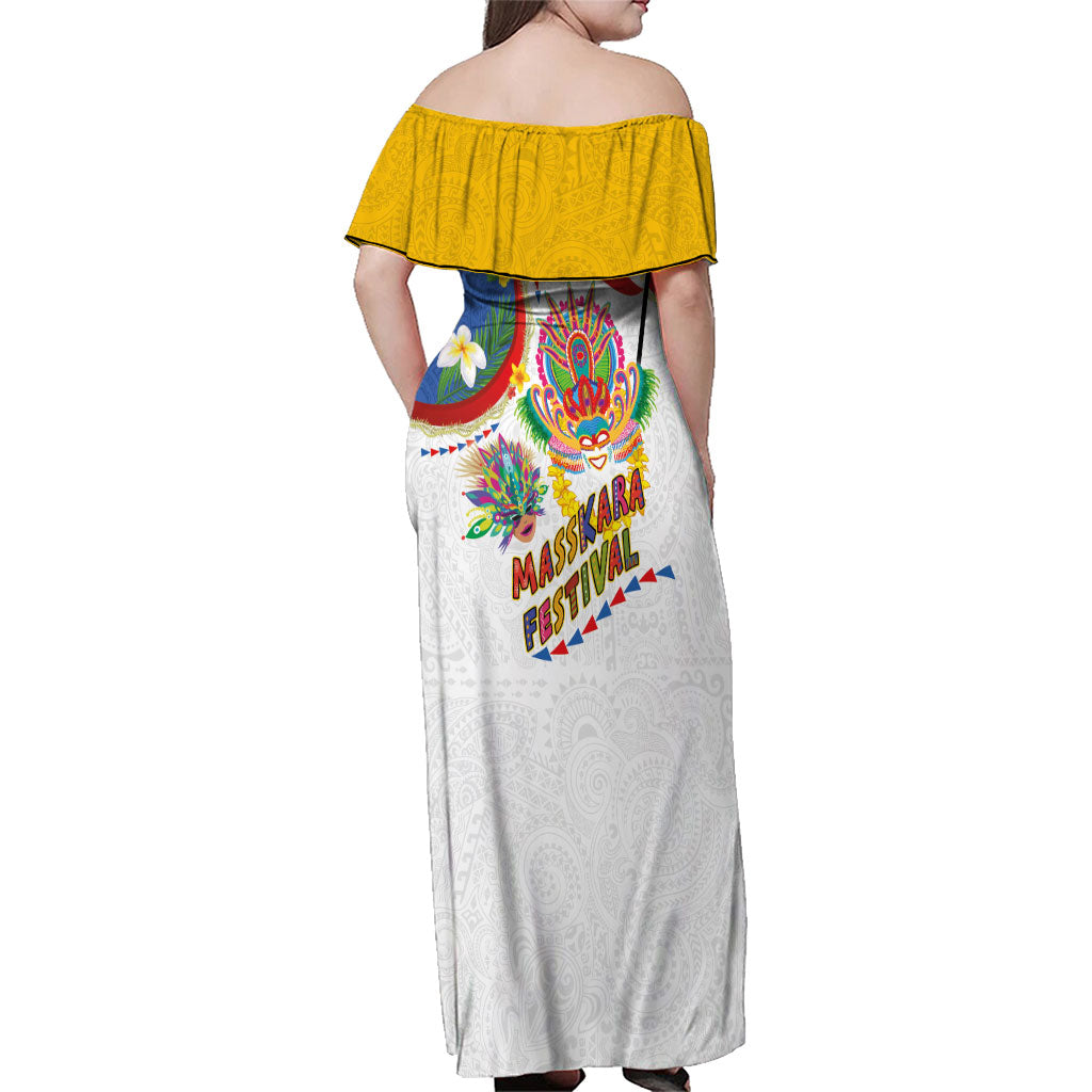 Philippines MassKara Festival Family Matching Off Shoulder Maxi Dress and Hawaiian Shirt Smile Masks with Hawaiian Art Pattern and Tropical Plants LT03 - Polynesian Pride