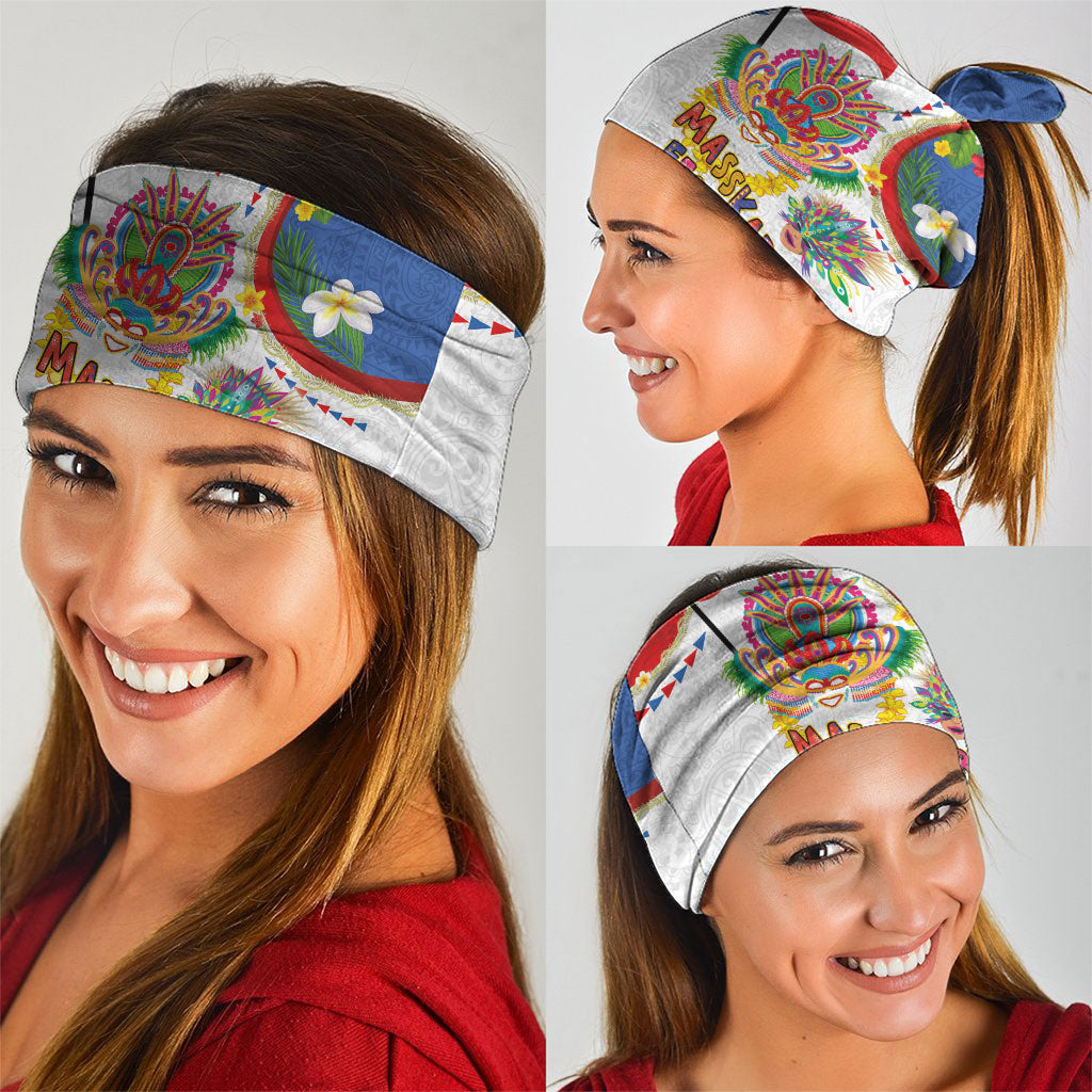Philippines MassKara Festival Neck Gaiter Smile Masks with Hawaiian Art Pattern and Tropical Plants