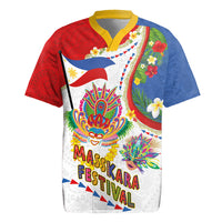 Philippines MassKara Festival Rugby Jersey Smile Masks with Hawaiian Art Pattern and Tropical Plants