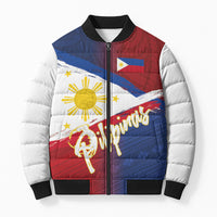 Philippines Basketball Custom Bomber Puffer Jacket Pilipinas Tribal Pattern