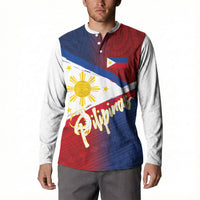 Philippines Basketball Custom Button Sweatshirt Pilipinas Tribal Pattern