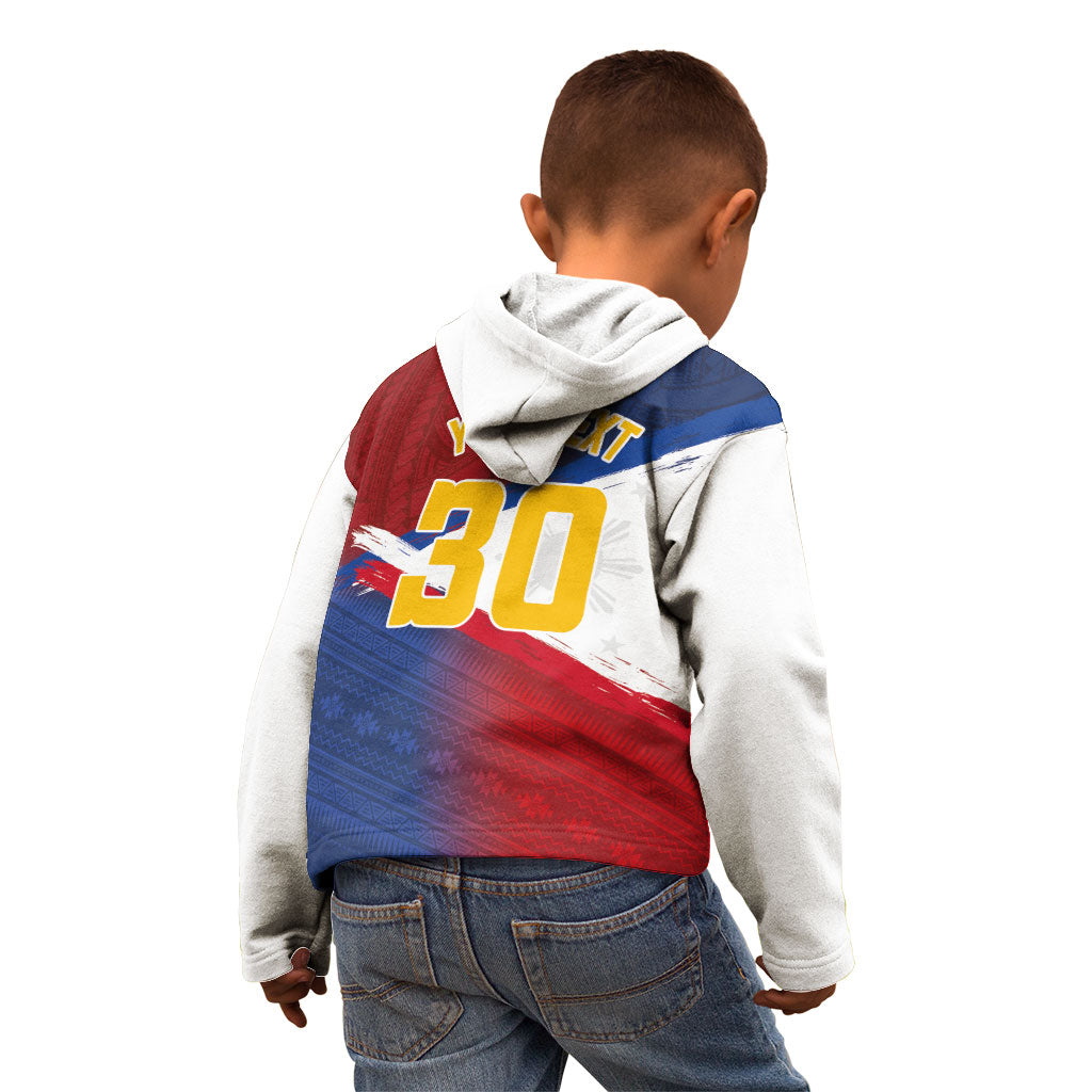 Philippines Basketball Custom Kid Hoodie Pilipinas Tribal Pattern